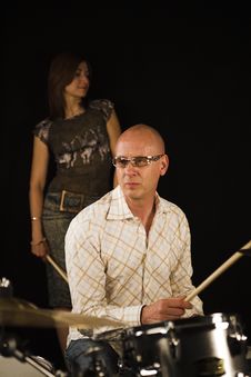 Drummer Playing Royalty Free Stock Images Drummer Playing Royalty Free Stock Images