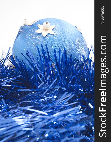 Blue Christmas tree bulb's with blue decorations. Blue Christmas tree bulb's with blue decorations.