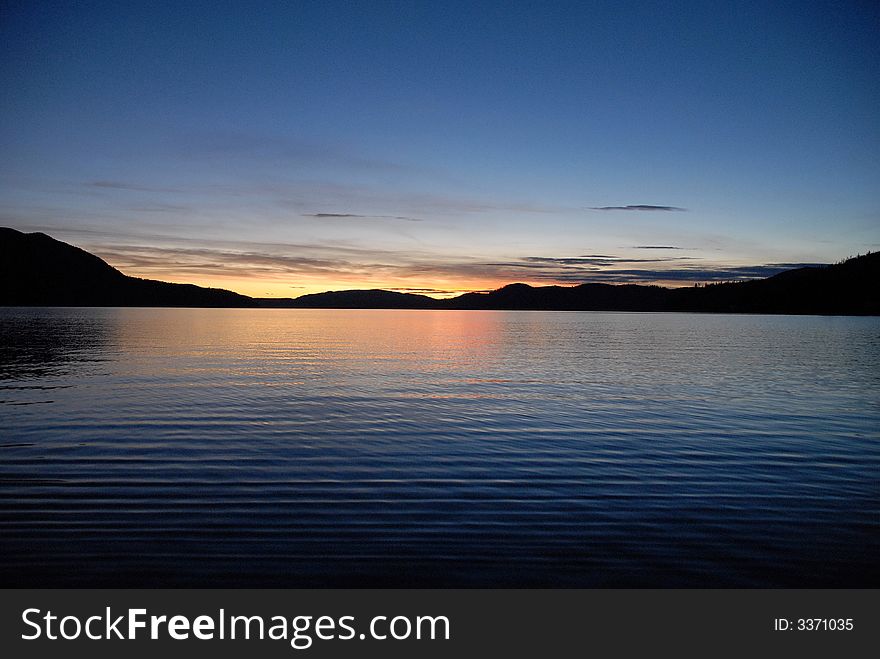 Francois Lake in Northern British Columbia at sunset. Francois Lake in Northern British Columbia at sunset.