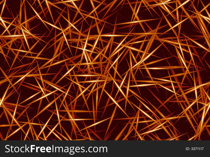 Pattern of simulated golden needles. Pattern of simulated golden needles