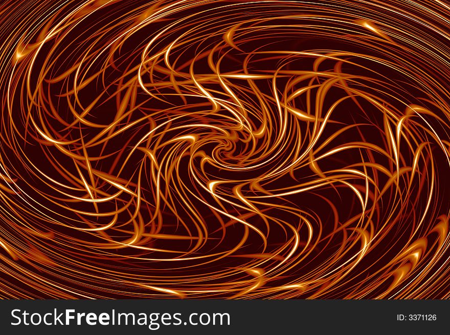 Simulated golden swirl or whirlpool. Simulated golden swirl or whirlpool