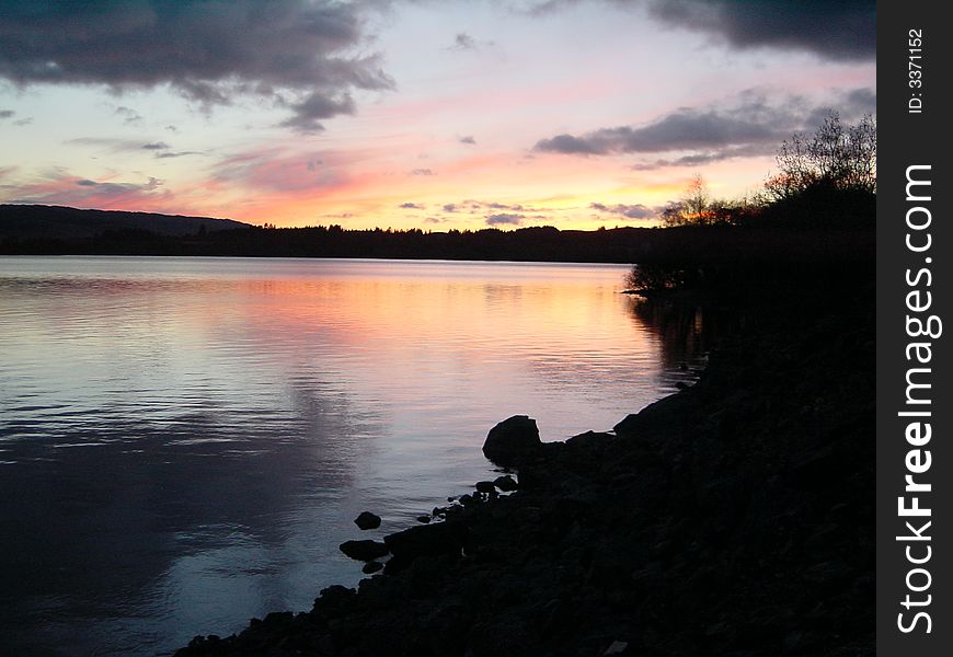 Sunset near Oban on the West coast of scotland