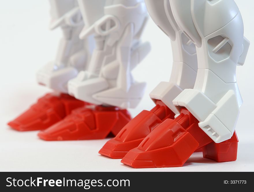 Legs of toy fighting robots. Legs of toy fighting robots.