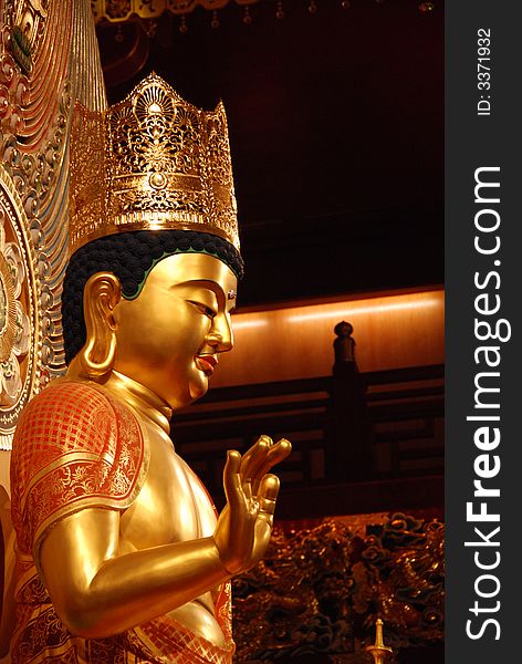 A Buddha Shot in the buddha relic temple in chinatown, singapore