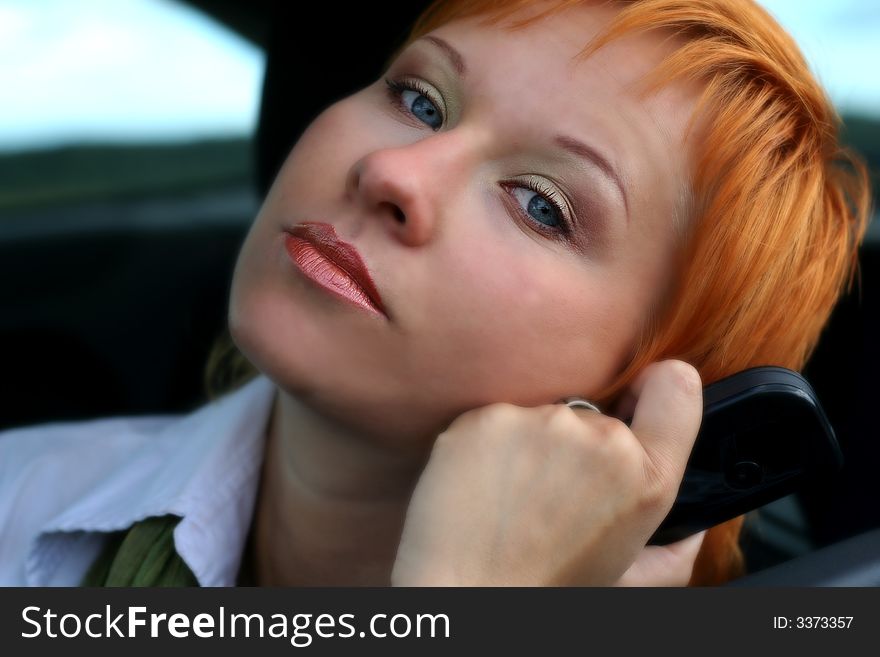 Business woman with phone