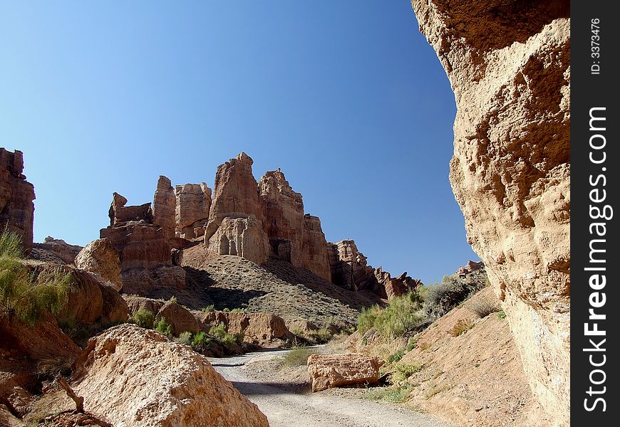 Valley of castles, Charin`s canyon, Kazakhstan. Valley of castles, Charin`s canyon, Kazakhstan