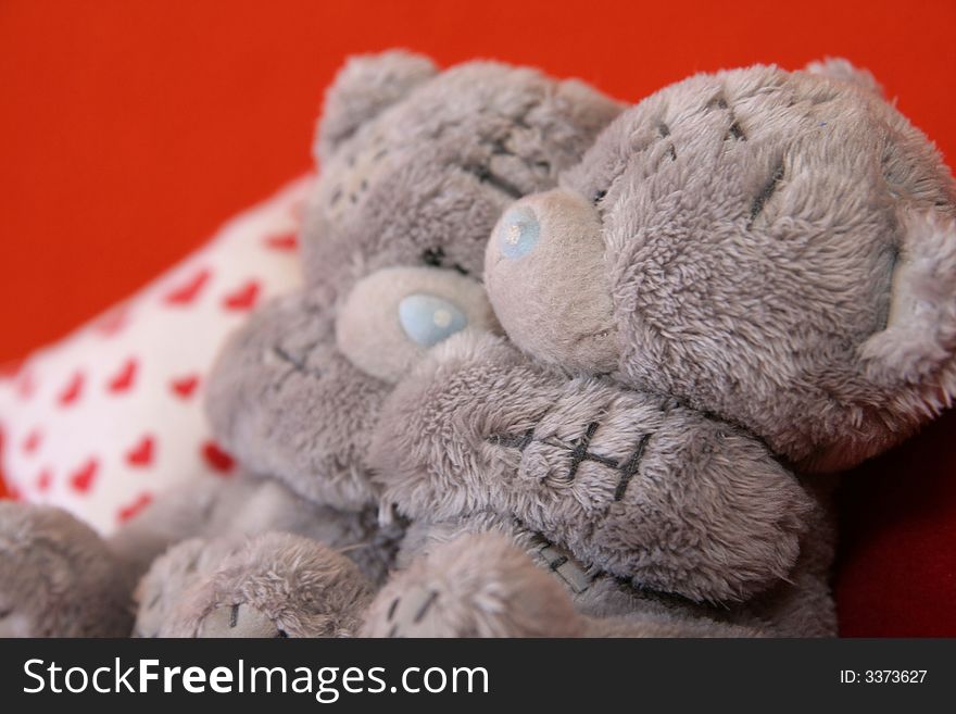 Teddy bears sitting at the sofa. Teddy bears sitting at the sofa