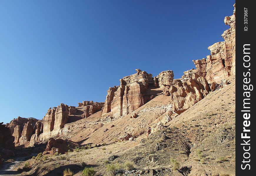 Valley of castles, Charin`s canyon, Kazakhstan. Valley of castles, Charin`s canyon, Kazakhstan