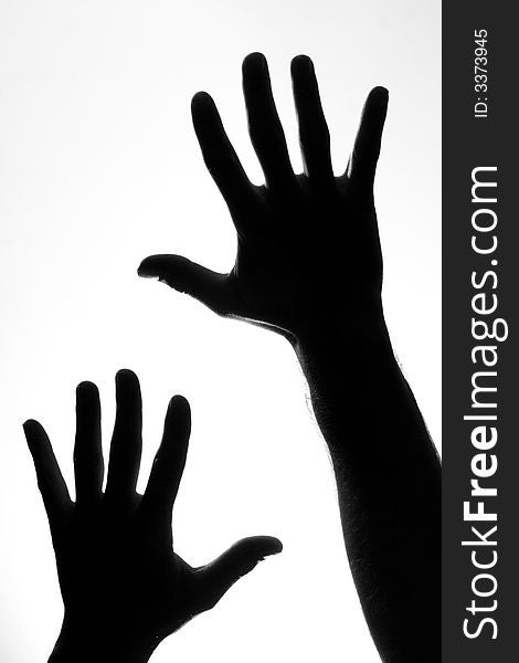 Hi res photo siluette of hands