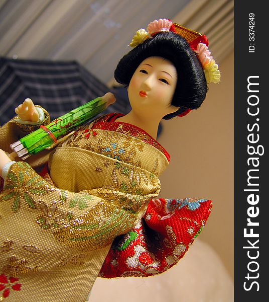 Geisha doll in national clothes