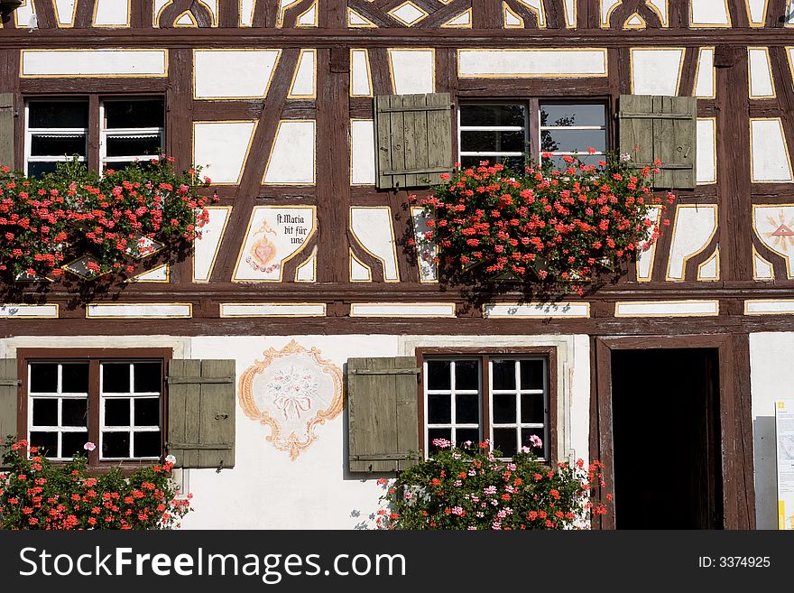 Typical Bavarian Half Timbered Home in Germany. Typical Bavarian Half Timbered Home in Germany.