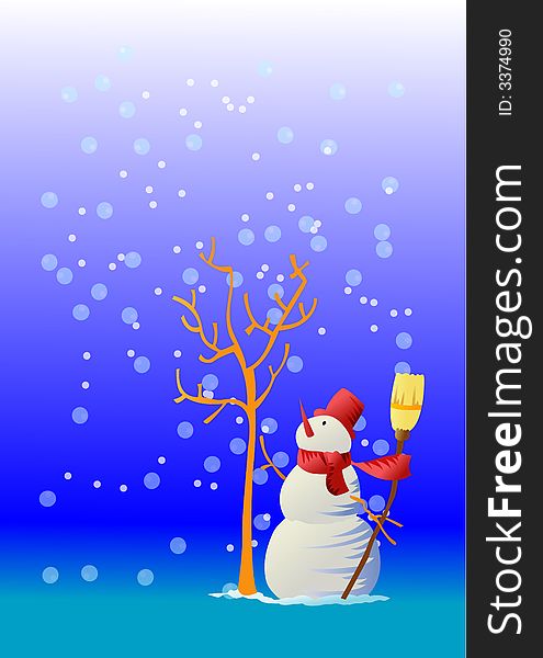 Illustrations vector of The hopeful snowman