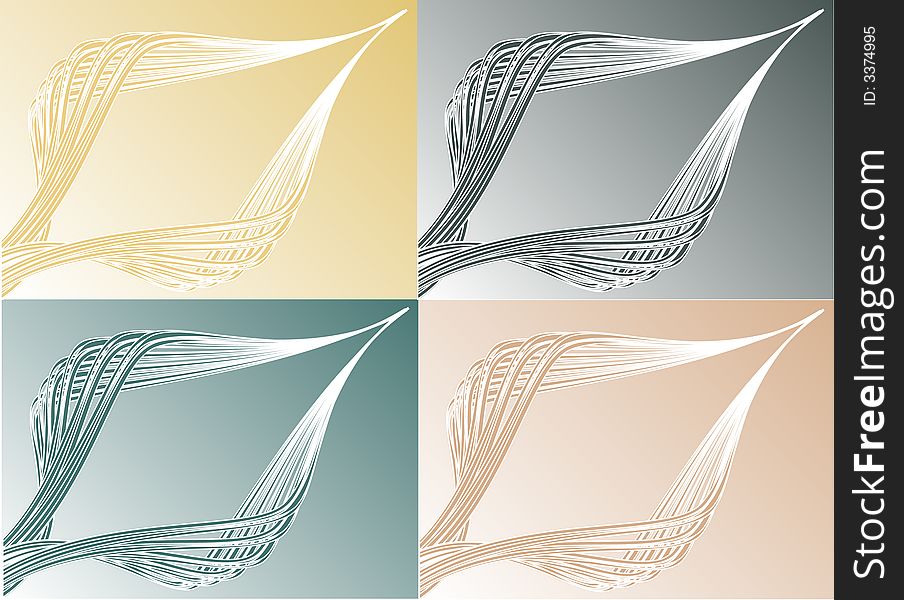 Illustration of abstract shapes at four colors