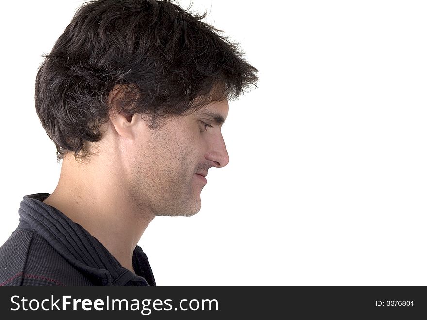 Man doing face expression shot over white background. Man doing face expression shot over white background