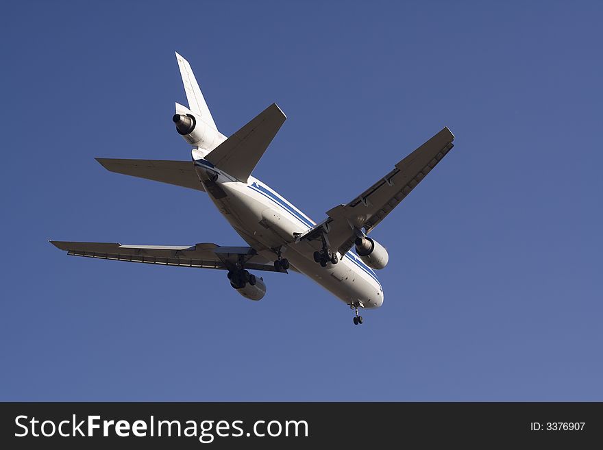 Passenger jet airplane on landing. Passenger jet airplane on landing