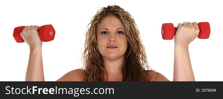 Beautiful Woman With Weights