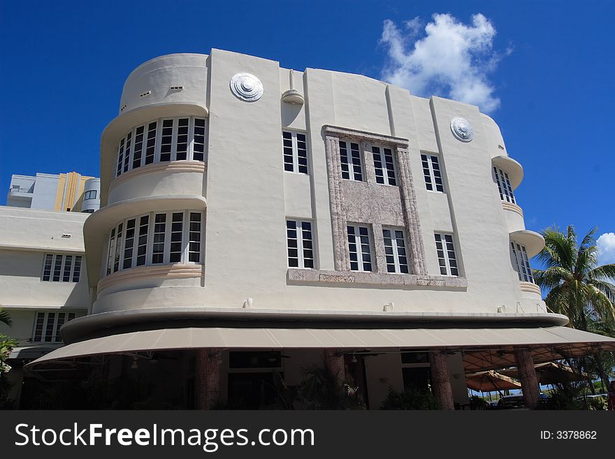 Art deco building and hotels on historic ocean drive, South Beach Florida. Art deco building and hotels on historic ocean drive, South Beach Florida