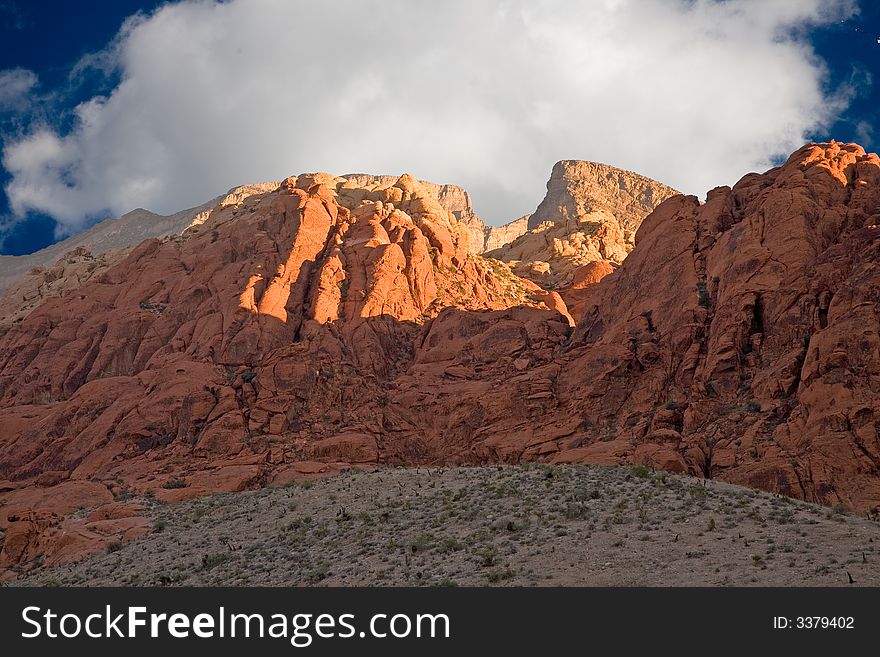 The mountains of Red Rock Canyon, Nevada early in the morning.