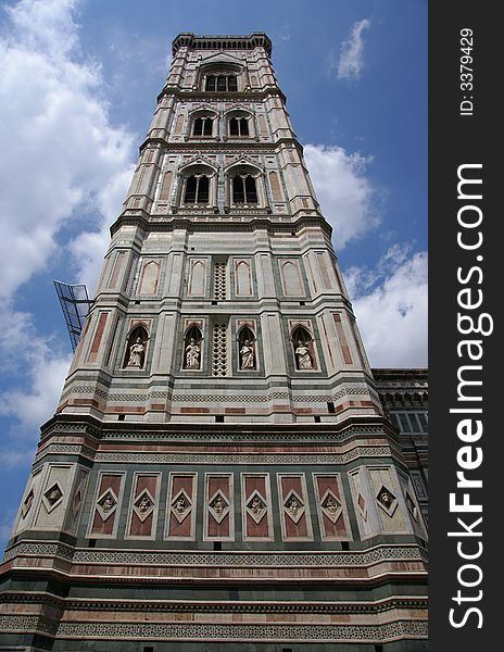 The bell tower of the Duomo in Florence Italy