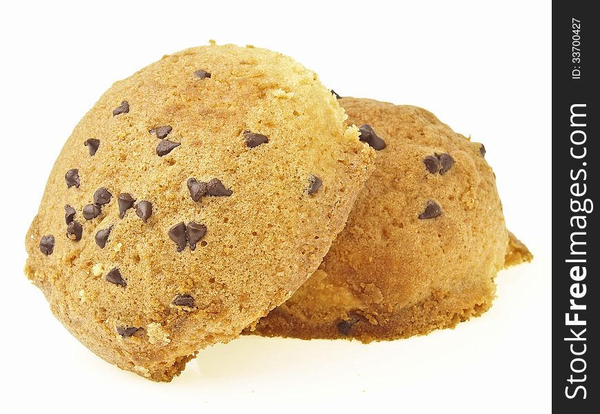 Pile of couple tasty bun on white background