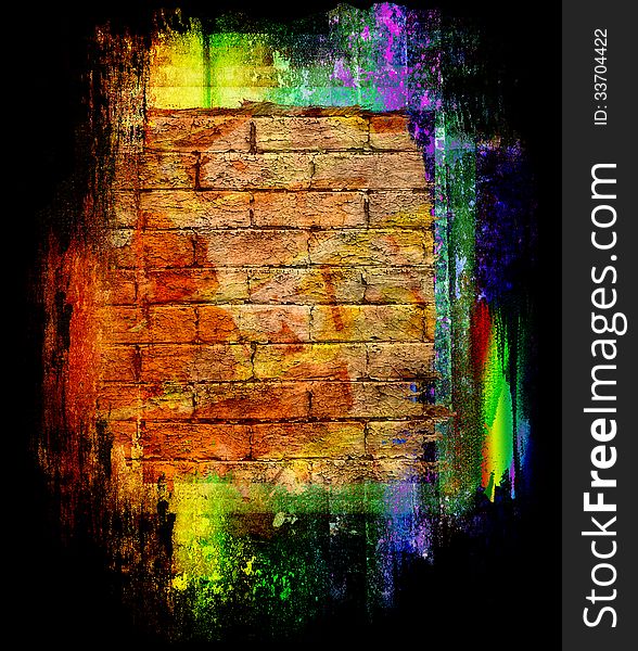 Very colorful wall background in grunge style. Very colorful wall background in grunge style