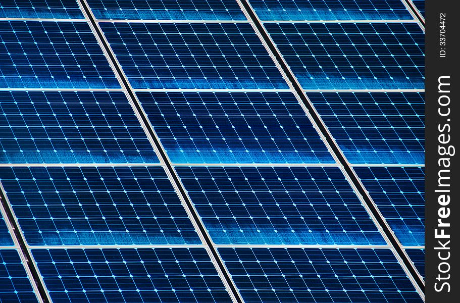 Solar panel close-up, renewable energy concept
