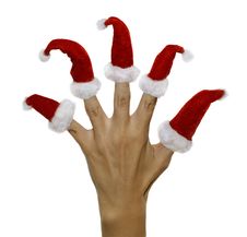 Hand With Finger Hats Stock Images