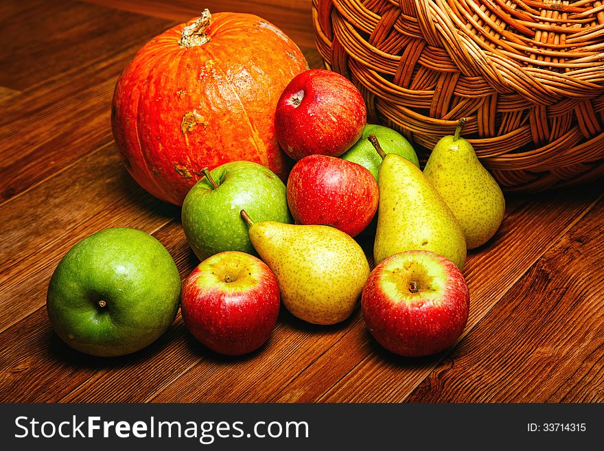 Apple, pear, pumpkin