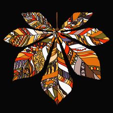 Ornamental Leaf Chestnut - Vector Silhouette Stock Photography Ornamental Leaf Chestnut - Vector Silhouette Stock Photography