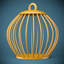 Golden Bird Cage Royalty Free Stock Photography