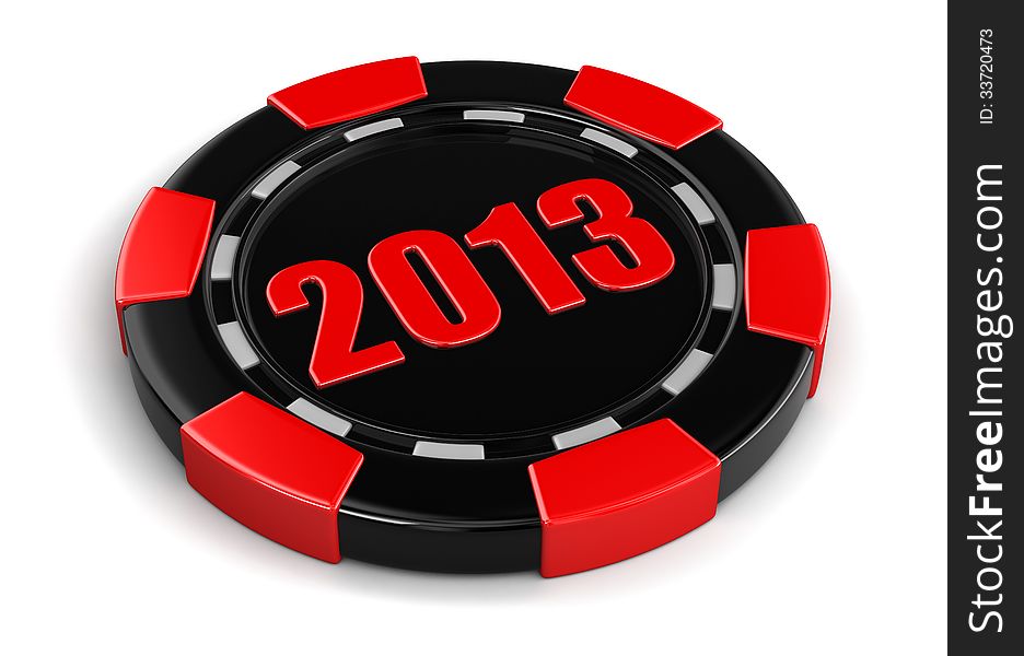 Casino chip 2013. Image with clipping path. Casino chip 2013. Image with clipping path