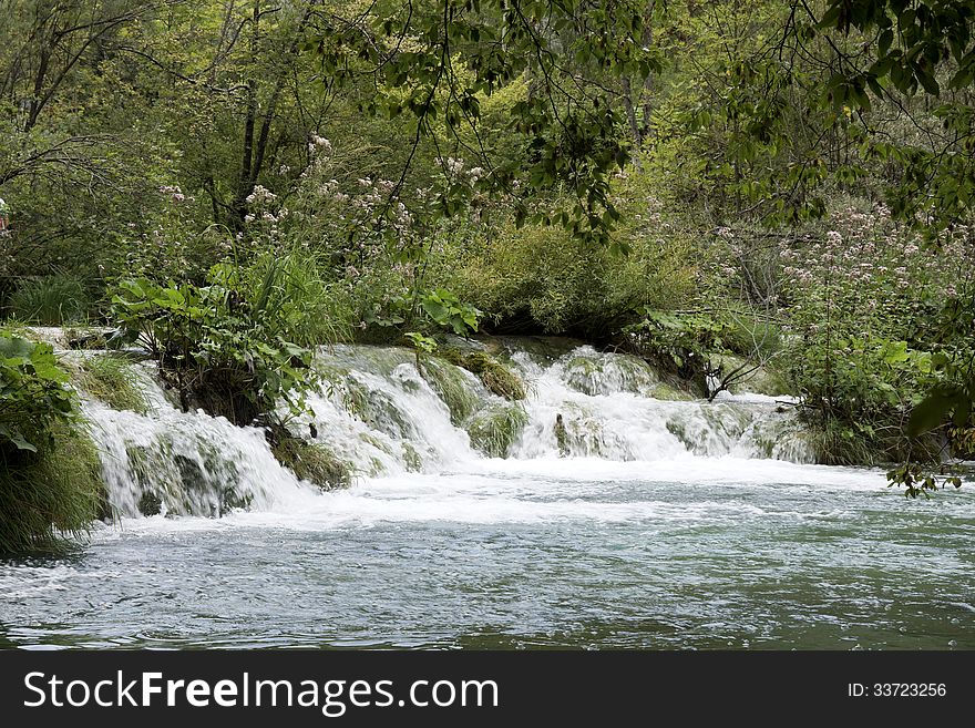 Waterfall in Plitvice National Park. Waterfall in Plitvice National Park