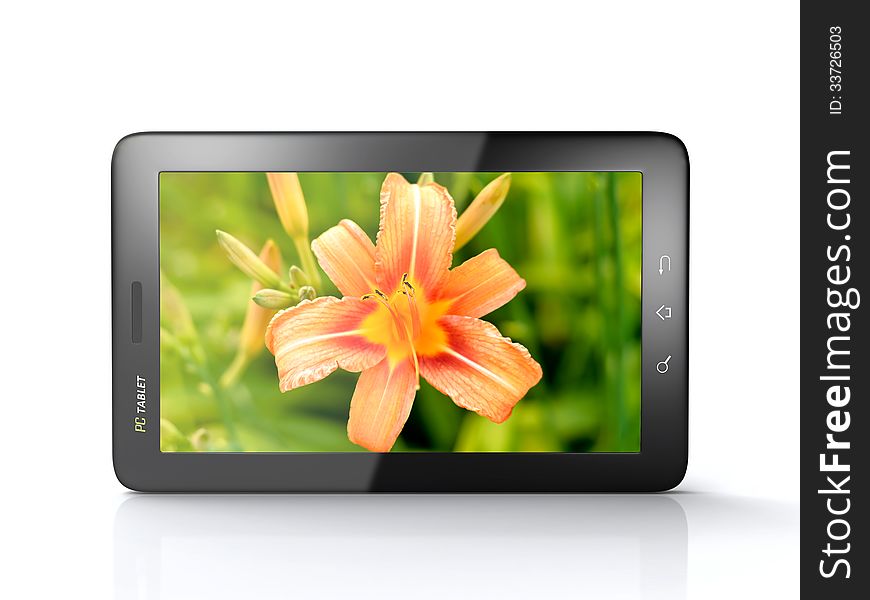 Pc tablet on the white background (3d render). Pc tablet on the white background (3d render)