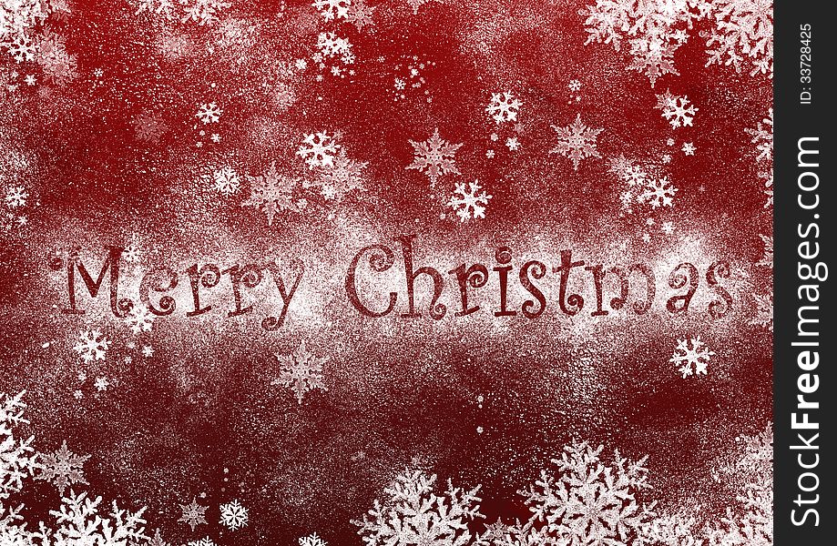 Red Christmas Background with scrathed snow. Red Christmas Background with scrathed snow