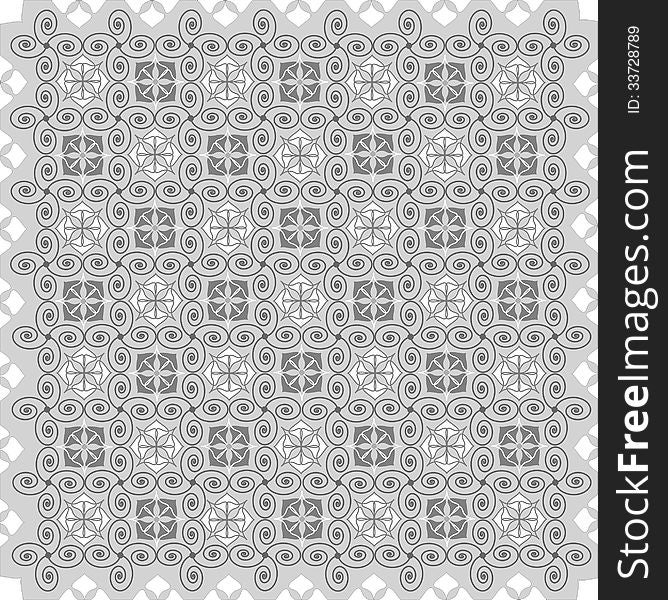 Grey openwork symmetrical abstract flower background. Grey openwork symmetrical abstract flower background