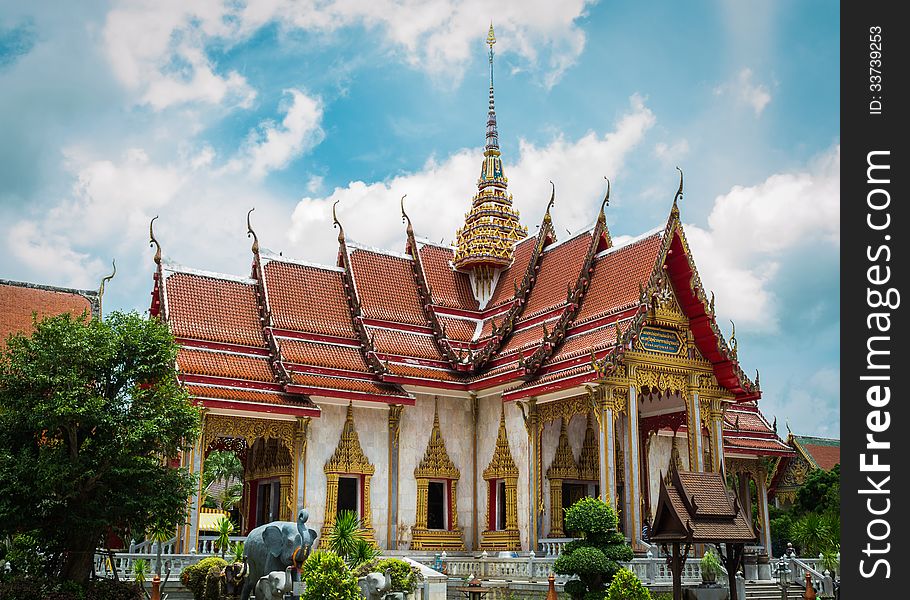 Main Chapel At Chalong Temple, Phuket, Thailand