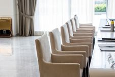 Leather Chairs In A Bright Meeting Room Stock Photography Leather Chairs In A Bright Meeting Room Stock Photography