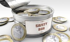 Tin Can With Coins Inside Royalty Free Stock Image