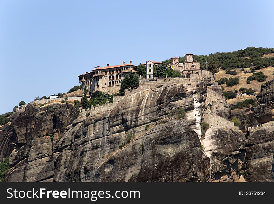 The Holy Monastery of Varlaam is the second largest monastery in the Metéora complex. It was built in 1541 and embellished in 1548. A church, dedicated to All Saints, is in the Athonite type (cross-in-square with dome and choirs), with spacious exonarthex (lite) is surrounded by a dome. It was built in 1541/42 and decorated in 1548, while the exonarthex was decorated in 1566. The old refectory is used as a museum while north of the church is the parekklesion of the Three Bishops, built in 1627 and decorated in 1637. The Holy Monastery of Varlaam is the second largest monastery in the Metéora complex. It was built in 1541 and embellished in 1548. A church, dedicated to All Saints, is in the Athonite type (cross-in-square with dome and choirs), with spacious exonarthex (lite) is surrounded by a dome. It was built in 1541/42 and decorated in 1548, while the exonarthex was decorated in 1566. The old refectory is used as a museum while north of the church is the parekklesion of the Three Bishops, built in 1627 and decorated in 1637.