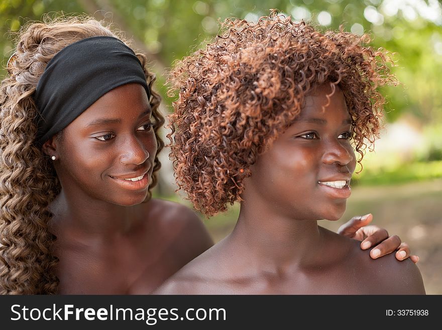 Happy african children having a nice dat at the park. Happy african children having a nice dat at the park