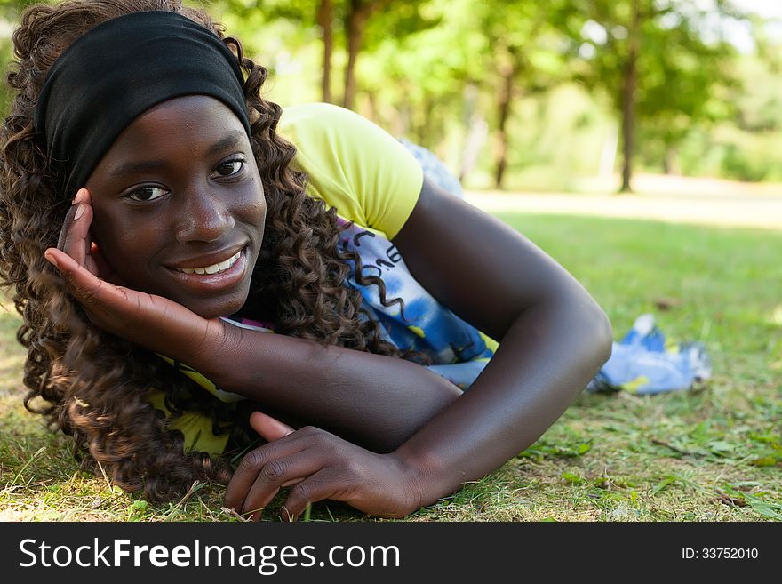 Happy Teenage Black Girl