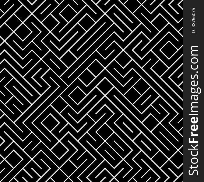 Seamless black and white maze background. Seamless black and white maze background