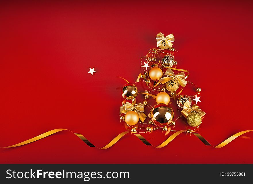 Christmas Tree With Golden Balls