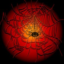 Background With Spiders And Web Stock Images