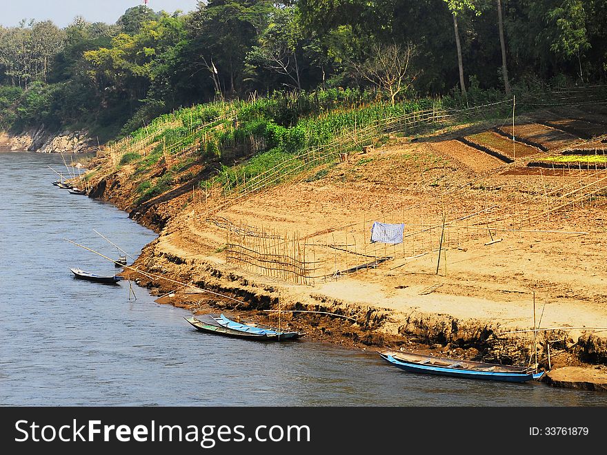 Nam Khan river in Luang Prabang,Laos. South East Asia. Nam Khan river in Luang Prabang,Laos. South East Asia