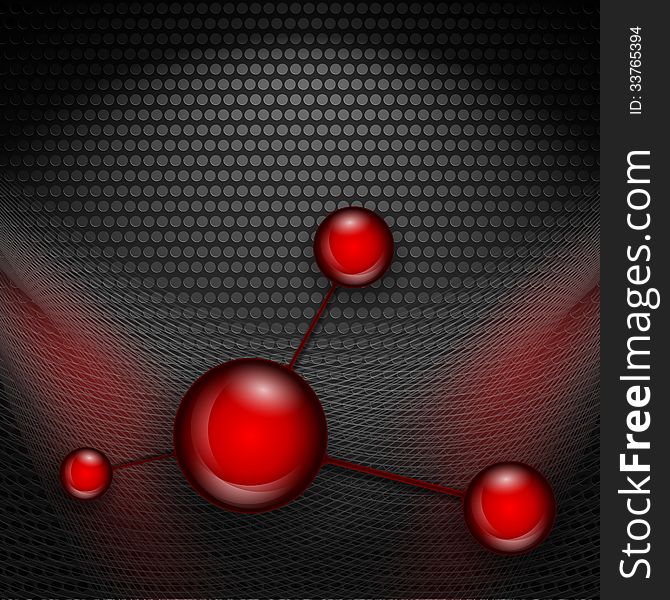 Metallic Vector Background With Glossy Balls