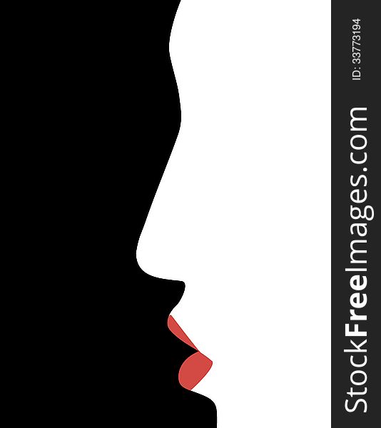 Illustration of a womans face in profile vector