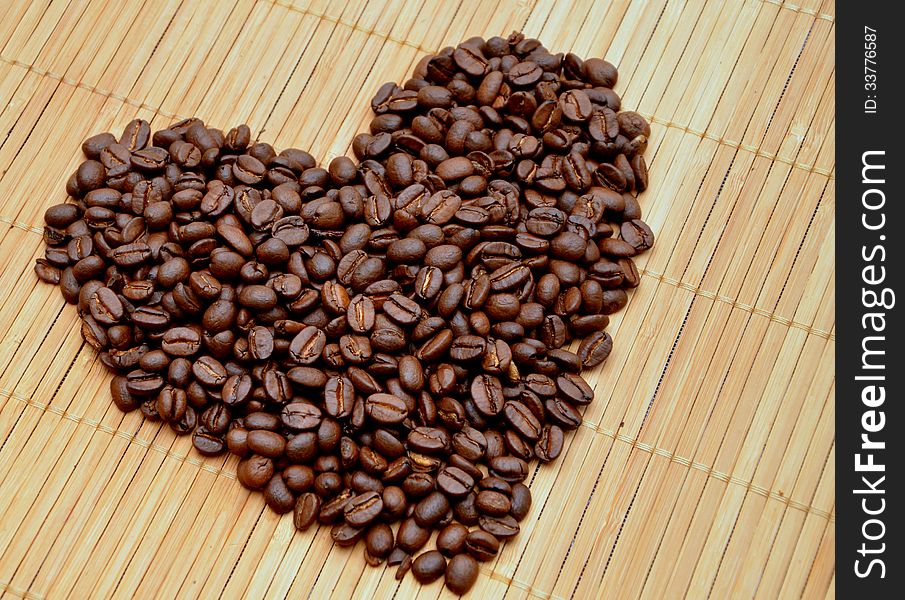 Heart made of coffee beans. Heart made of coffee beans