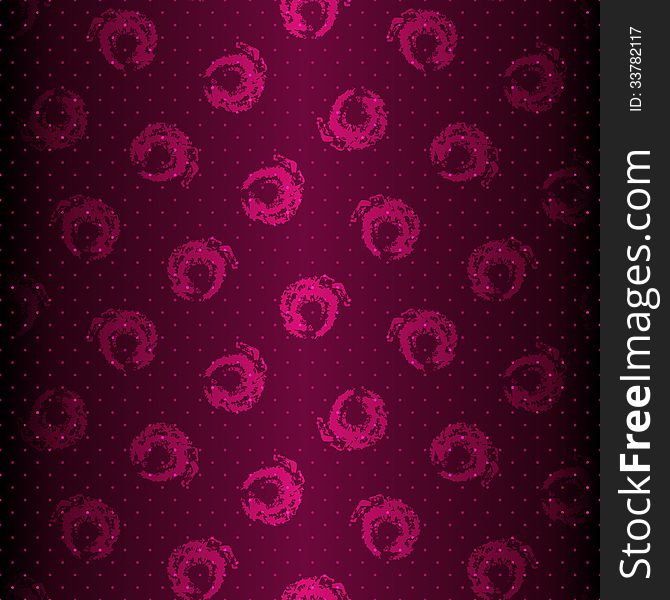 Purple shiny seamless pattern with big grungy polka dots (vector EPS 10). Purple shiny seamless pattern with big grungy polka dots (vector EPS 10)