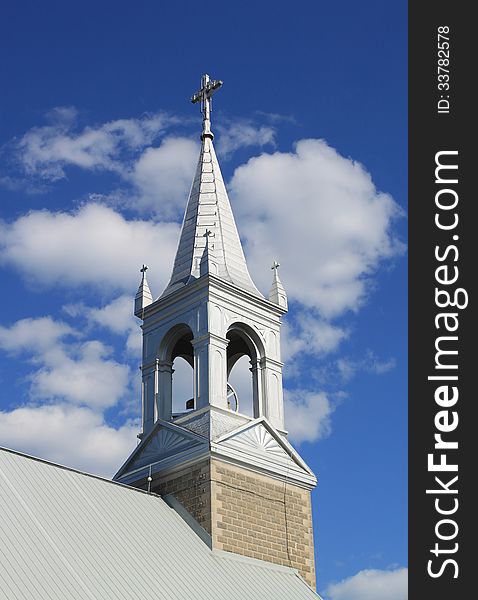 Towers of a small country church in Ontario, Canada. Towers of a small country church in Ontario, Canada